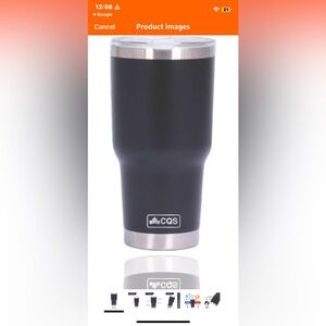 Generic CQS Stainless Steel 30 Oz Tumbler, BPA Free (Black), Medium